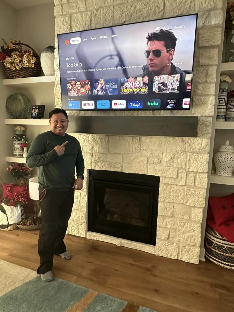Will Standing in front a proffesionally done TV Mount