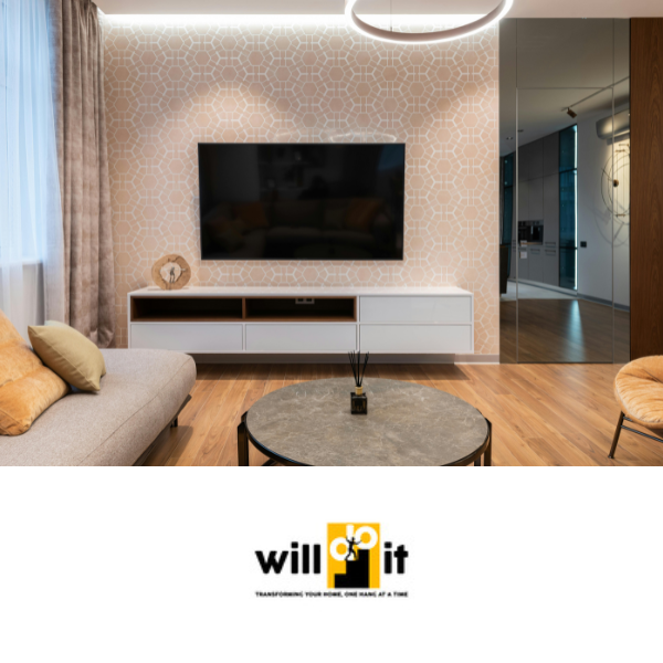 Tv Mounted with the will will do it logo